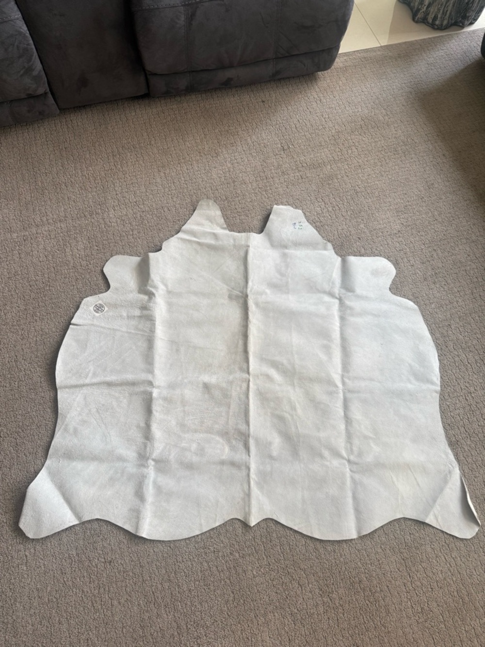 Spotted Cowhide Rug - Black, White &  brwon, real leather natural hide - Picture 4 of 4